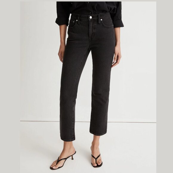 Madewell Tall Kick Out Crop Flare Magic Pockets Jeans Pant Starkey Wash Dark 26T - Picture 5 of 9